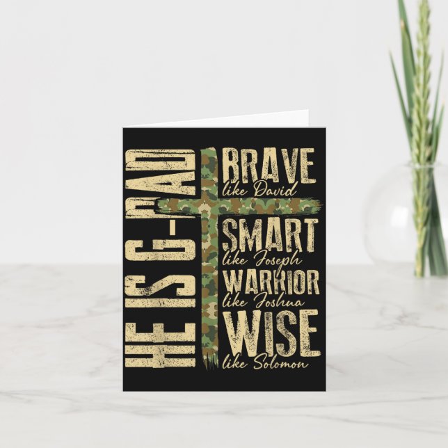 He Is G-dad Camo Religious Father's Day Christian  Card (Front)