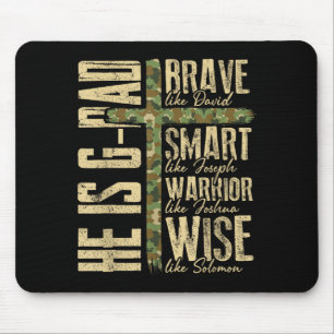 He Is G-dad Camo Religious Father's Day Christian  Mouse Pad