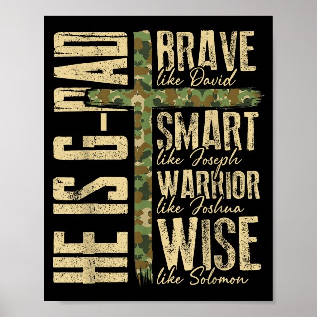 He Is G-dad Camo Religious Father's Day Christian  Poster (Front)