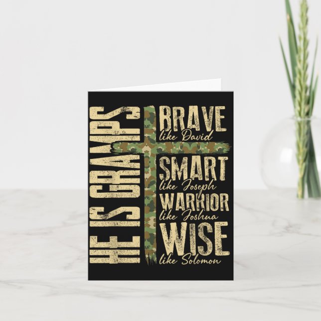 He Is Gramps Camo Religious Father's Day Christian Card (Front)