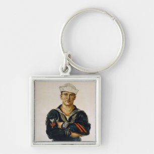 He is Keeping the World Safe for Democracy Key Ring