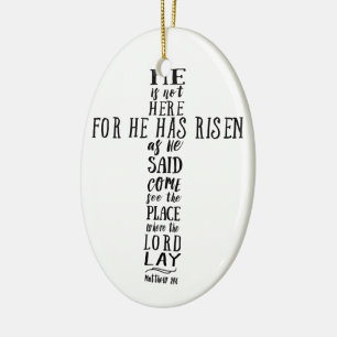 He is Not Here for He has Risen as He Said Ceramic Ornament