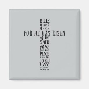 He is Not Here for He has Risen as He Said Magnet