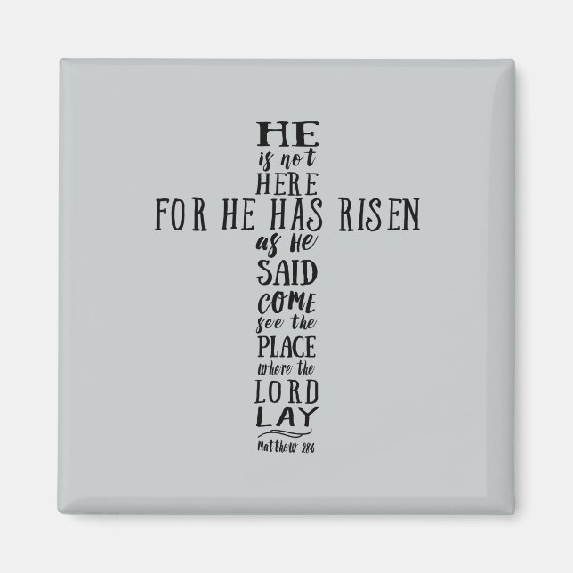 He is Not Here for He has Risen as He Said Magnet (Front)