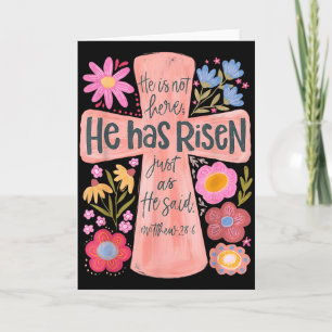 He Is Not Here He Has Risen Christian Jesus Floral Card