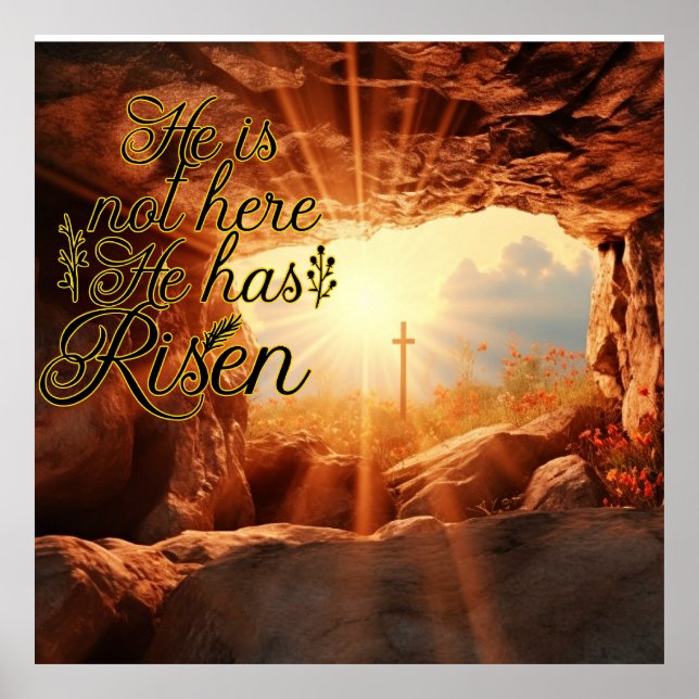 He is not here. He has risen. Easter. Poster (Front)