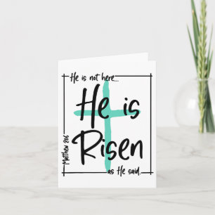 He Is Not Here He Is Risen Jesus Christian Cross E Card