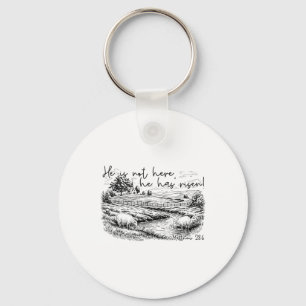 He Is Not Here He Is Risen Jesus Christian Cross V Key Ring