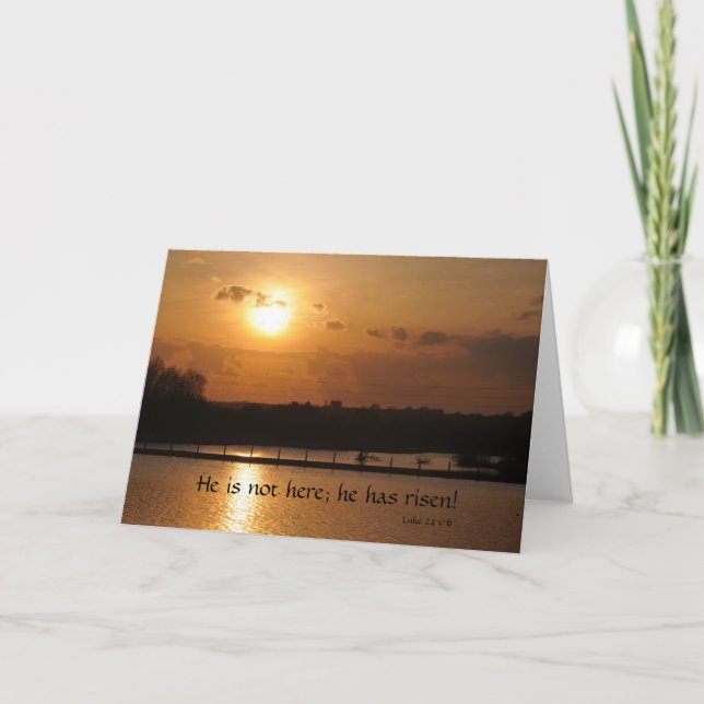 He is not here; He is Risen | Luke 24 v 6 Holiday Card (Front)