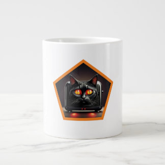 He Is Part Black Cat And Part Toaster Large Coffee Mug