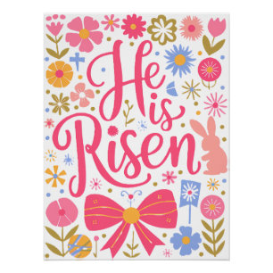He is Raisen Easter Retro Design-61415 Poster