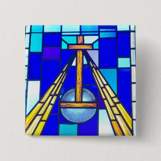 He is Risen 15 Cm Square Badge