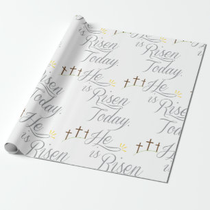 He is Risen 3 Crosses Wrapping Paper