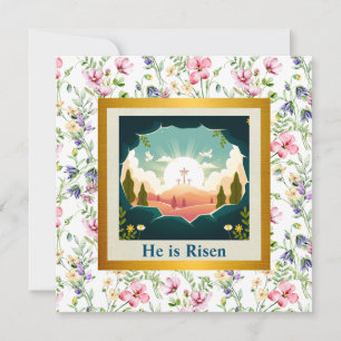 He is Risen and Celebration of Resurrection Sunday Invitation