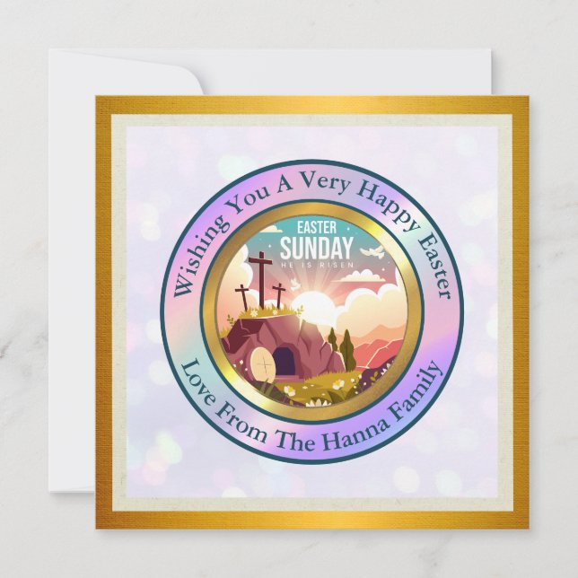 He is Risen and Celebration of Resurrection Sunday Invitation (Front)