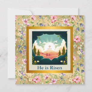 He is Risen and Celebration of Resurrection Sunday Invitation