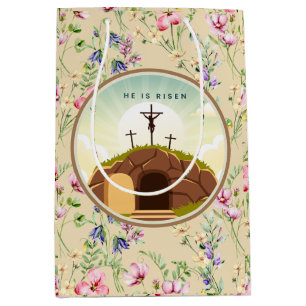 He is Risen and Celebration of Resurrection Sunday Medium Gift Bag