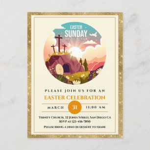 He is Risen and Celebration of Resurrection Sunday Postcard