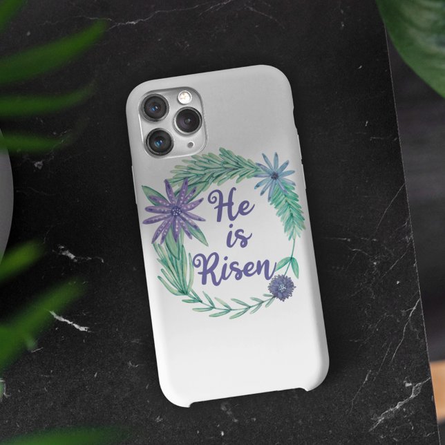 He is Risen Beautiful Religious Floral Christian iPhone Case (Creator Uploaded)