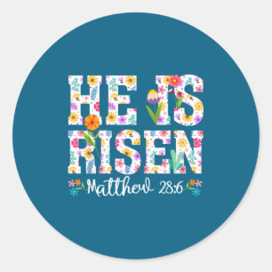 He is risen boho easter christian jesus classic round sticker