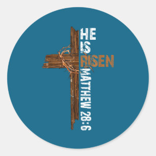 He is risen boho easter christian jesus classic round sticker
