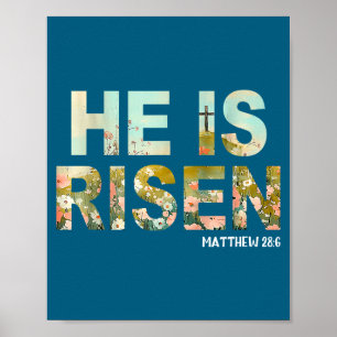 He is risen boho easter christian jesus poster