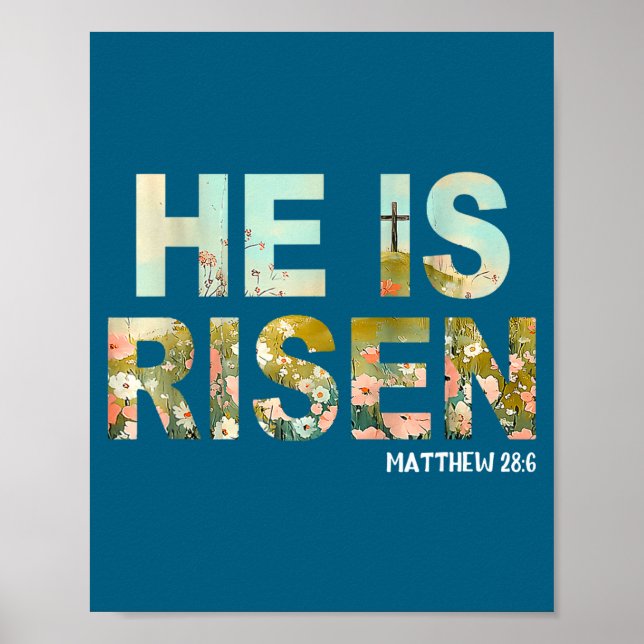 He is risen boho easter christian jesus  poster (Front)