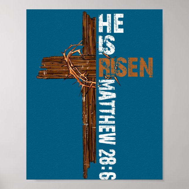He is risen boho easter christian jesus  poster (Front)