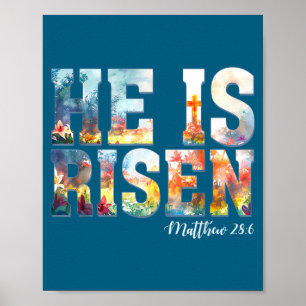 He is risen boho easter christian jesus poster