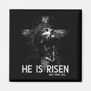 He Is Risen Christian Cross Jesus Bible Verse East Magnet
