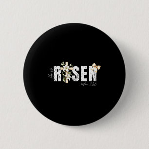 He Is Risen Christian Cross Jesus Bible Verse Happ 6 Cm Round Badge
