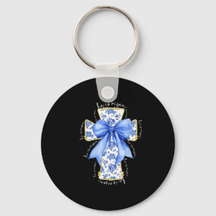 He Is Risen Christian Cross Jesus Bible Verse Happ Key Ring