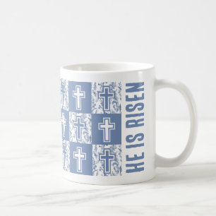 HE IS RISEN Christian Easter Cross Coffee Mug