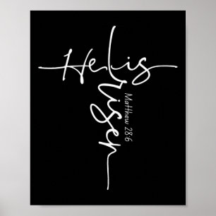 He Is Risen Christian Easter Cross Women Mem Mum G Poster
