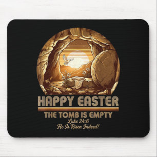He is risen christian easter empty tomb bible mouse pad
