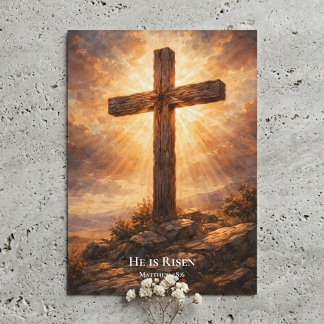 He Is Risen Christian Easter Holiday Card