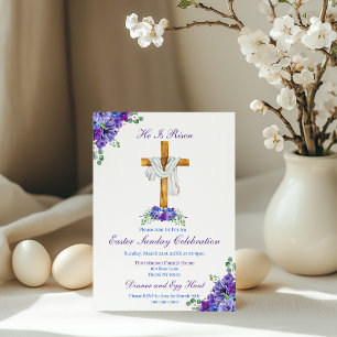 He Is Risen Christian Easter Invitation