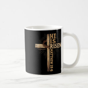 He Is Risen Christian Easter Jesus Religious Vinta Coffee Mug