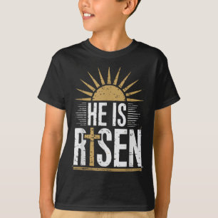 He Is Risen Christian Easter Men Women Toddler Boy T-Shirt