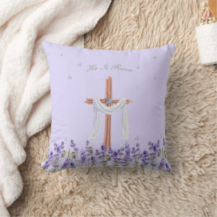 He Is Risen Christian Easter Personalised Cushion