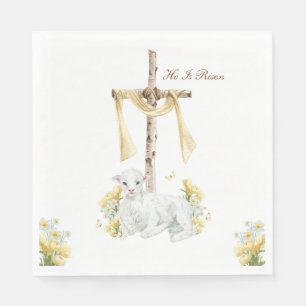 He Is Risen Christian Easter Personalised Napkin