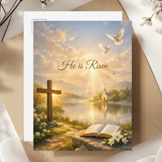 He Is Risen Christian Easter Resurrection Postcard