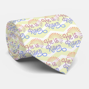 He is Risen Christian Easter Retro Tie