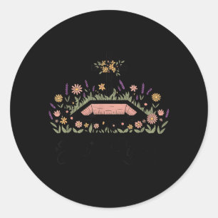 He is Risen Christian Easter Tomb Cross Floral Classic Round Sticker
