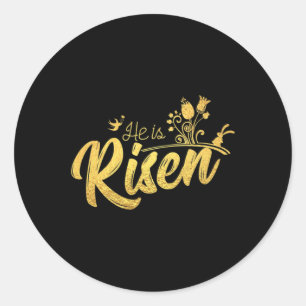 He Is Risen Christian For Easter Wear Classic Round Sticker