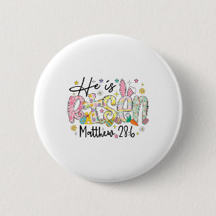 He Is Risen Christian Happy Easter Day Bible Famil 6 Cm Round Badge
