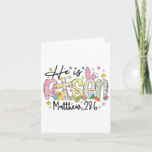 He Is Risen Christian Happy Easter Day Bible Famil Card