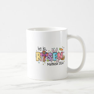 He Is Risen Christian Jesus Bible Verse Bunny Eggs Coffee Mug