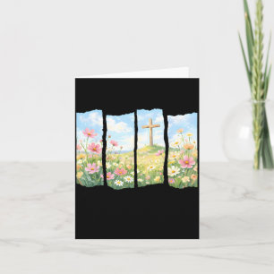 He is Risen Christian Wildflower Happy Easter Card