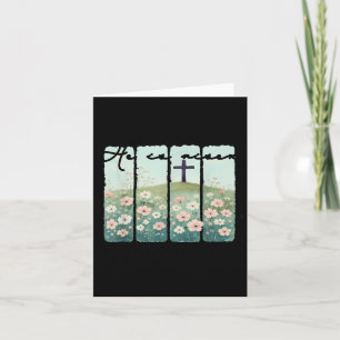 He Is Risen Christian Wildflower Happy Easter Wome Card